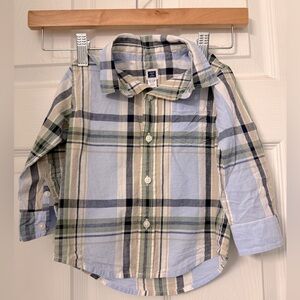 JANIE AND JACK baby boy blue plaid button down